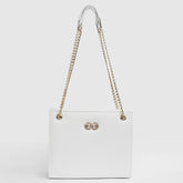 Bella White Croc Chain Bag