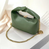 Mira Green Shoulder Bag with Gold Chain