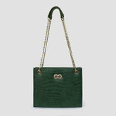 Bella Green Croc Chain Bag