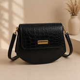 Tulip Black Crossbody Bag