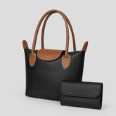Elara Black Tote Bag With Free Pouch