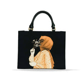 Floral Black Tote Bag