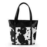 Premium Cow Texture Black Tote Bag