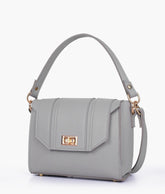 Compact Grey Top Handle Cross Body Bag
