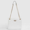 Bella White Croc Chain Bag