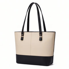 Olivia 3-Piece Tote Set (Beige And Black)