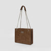 Bella Brown Croc Chain Bag