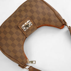 Chelsea Checkered Brown Shoulder Bag
