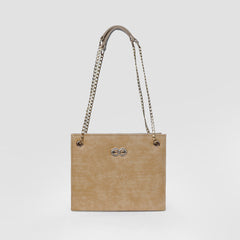 Bella Beige Croc Chain Bag
