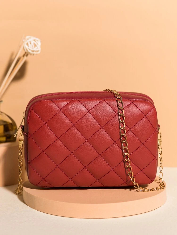 MAROON  LUXE CROSS BODY BAG