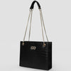 Bella Black Croc Chain Bag