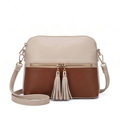 Olivia 3-Piece Tote Set (Beige And Brown)