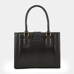 Urban Croc texture Black Bag