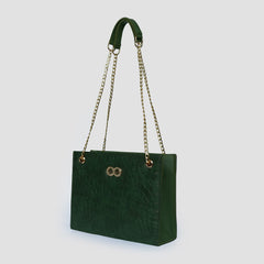 Bella Green Croc Chain Bag