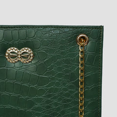 Bella Green Croc Chain Bag