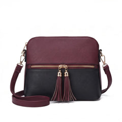 Olivia 3-Piece Tote Set (Maroon And Black)