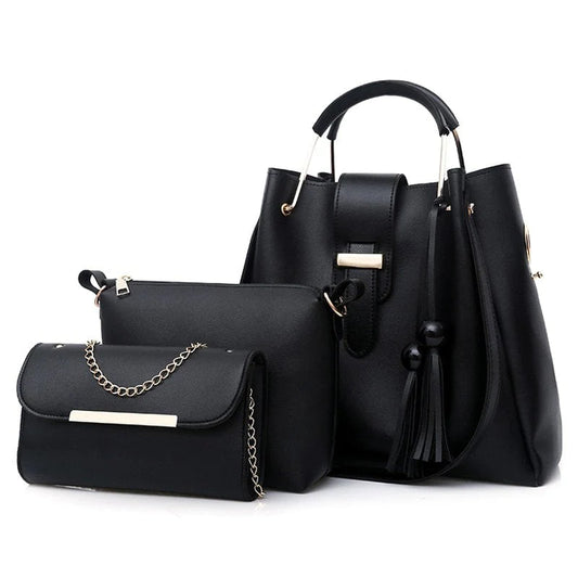 QUEEN BLACK 3PCS BAGSET