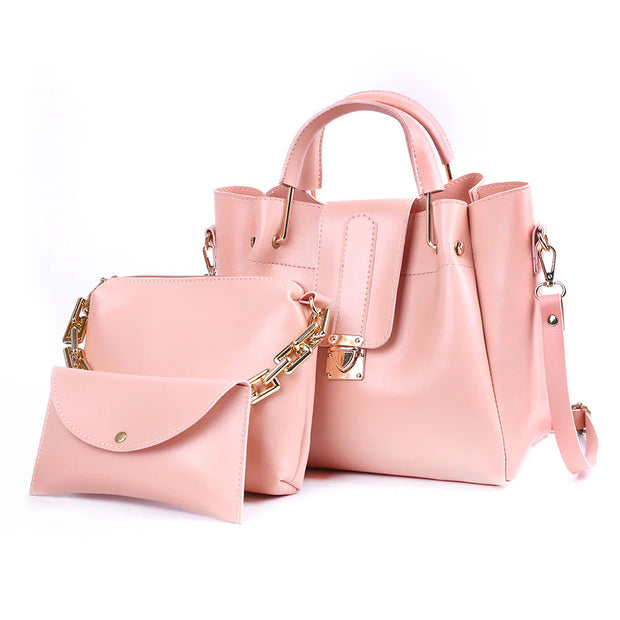 ELEGANCE PINK 3PCS HANDBAGS