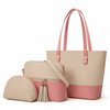 Olivia 3-Piece Tote Set ( Beige And pink)
