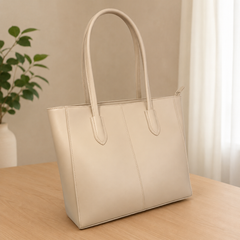 Evora Beige Tote Bag