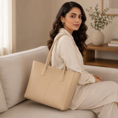Evora Beige Tote Bag