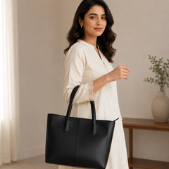 Evora Black Tote Bag