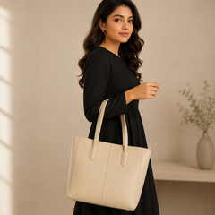 Evora Beige Tote Bag