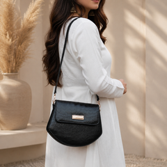 Tulip Black Crossbody Bag