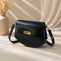 Tulip Black Crossbody Bag