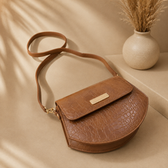 Tulip Brown Crossbody Bag
