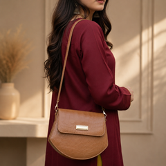 Tulip Brown Crossbody Bag