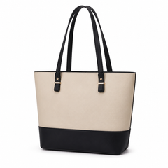 Olivia 3-Piece Tote Set (Beige And Black)
