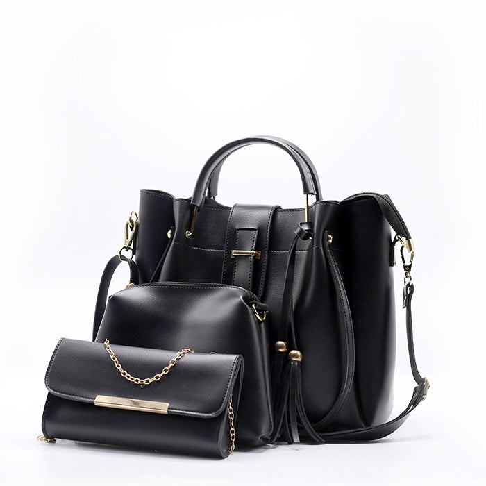 QUEEN BLACK 3PCS BAGSET