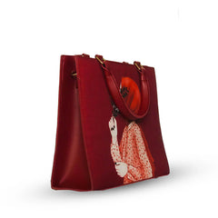 Floral Maroon Tote Bag