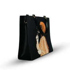Floral Black Tote Bag