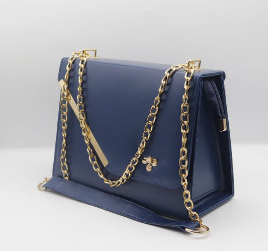 Blue Shoulder Bag (Golden Chain)