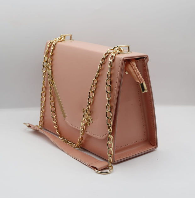 Pink Shoulder Bag (Golden Chain)