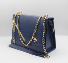 Blue Shoulder Bag (Golden Chain)