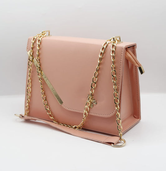 Pink Shoulder Bag (Golden Chain)