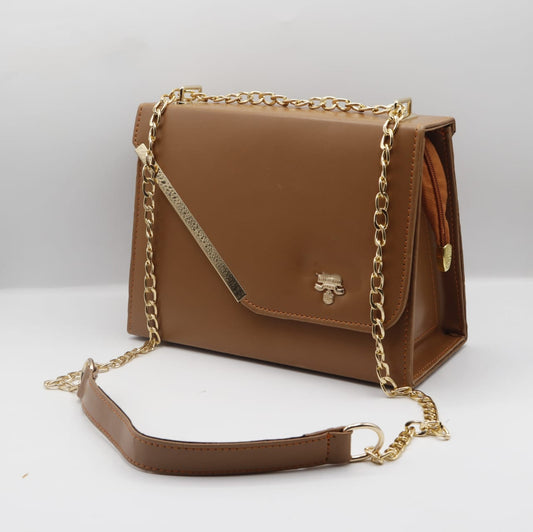 Brown Shoulder Bag (Golden Chain)