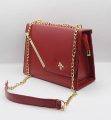 Maroon Shoulder Bag (Golden Chain)