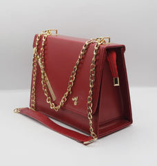 Maroon Shoulder Bag (Golden Chain)