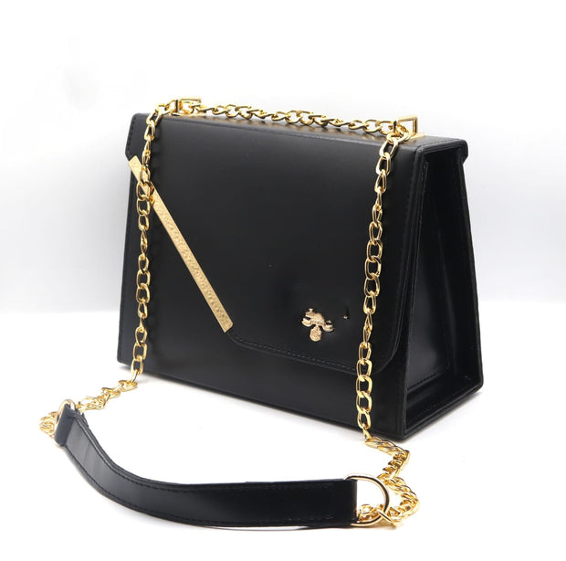 black Shoulder Bag (Golden Chain)