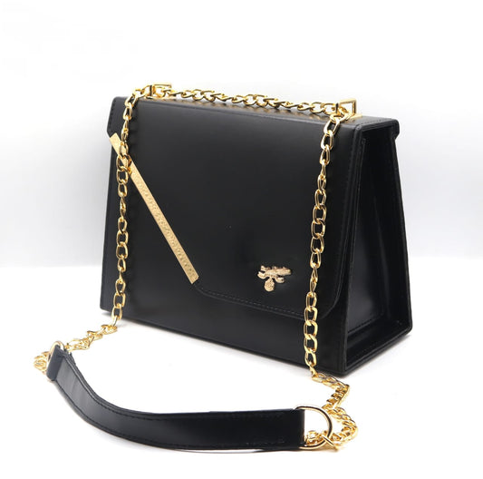 black Shoulder Bag (Golden Chain)