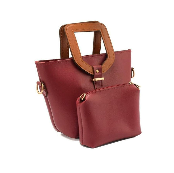 Tote 2 piece Maroon Shoulder Bag