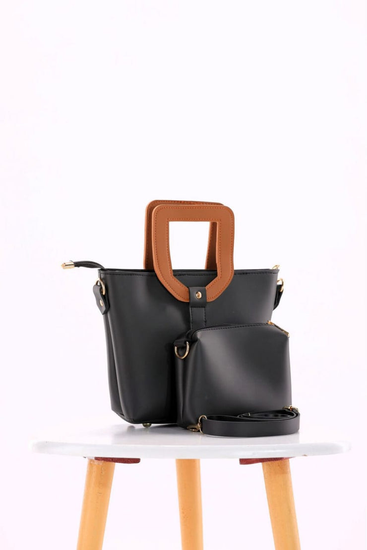 Tote 2 piece Black Shoulder Bag