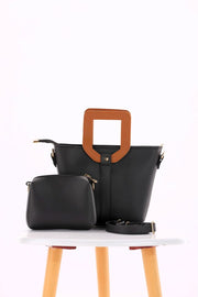 Tote 2 piece Black Shoulder Bag