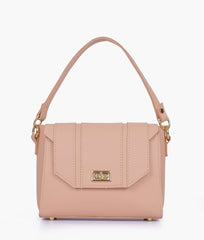 Pink Compact Top Handle Cross Body Bag