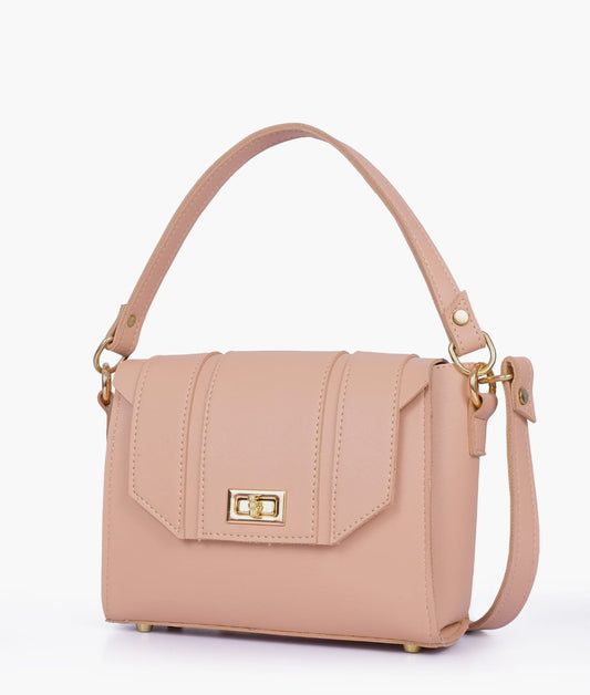 Pink Compact Top Handle Cross Body Bag