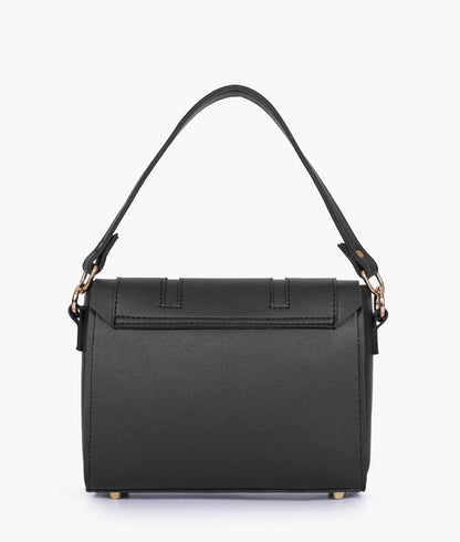 Black Compact Top Handle Cross Body Bag